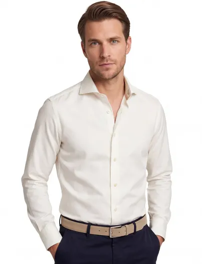 Ledub Slim Fit mouwlengte 7 overhemd wit