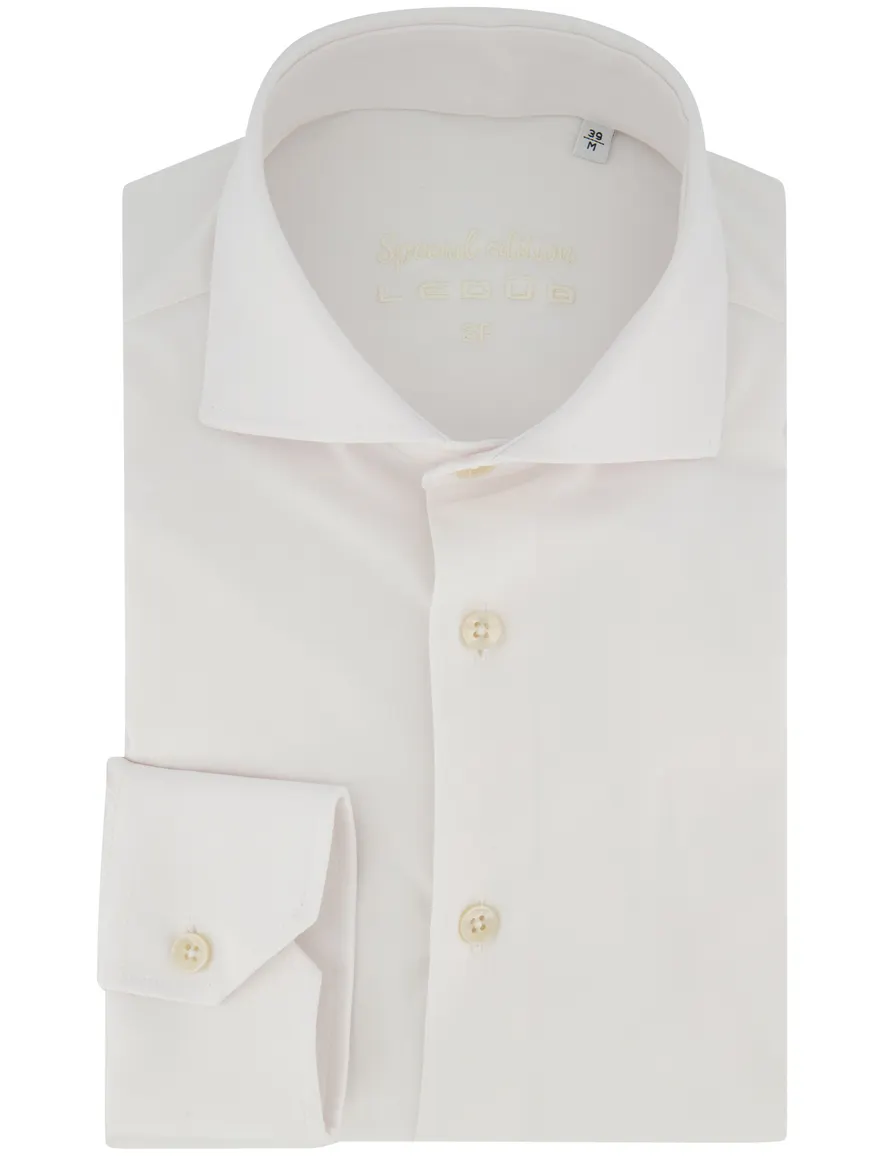 Ledub overhemd slim fit wit ml7