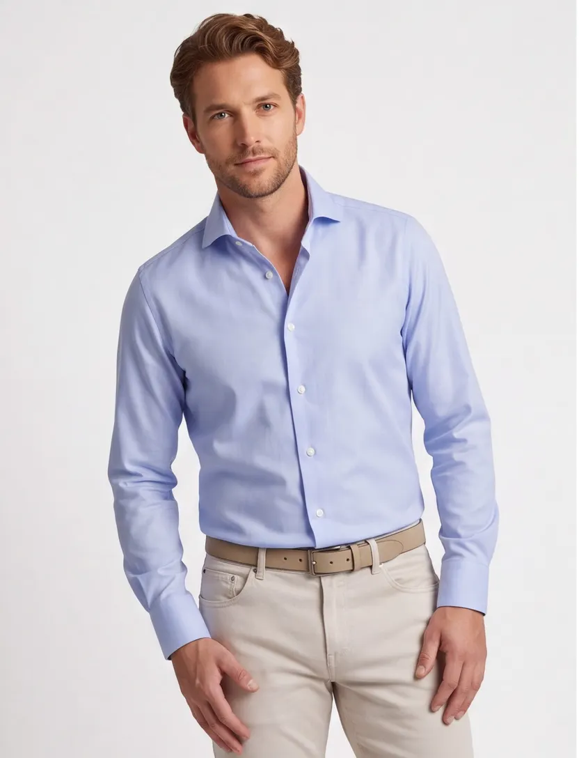 Overhemd John miller tailored fit lichtblauw