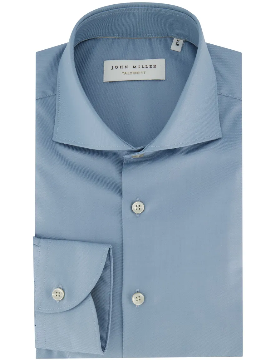 John Miller strijkvrij overhemd blauw mouwlengte 7