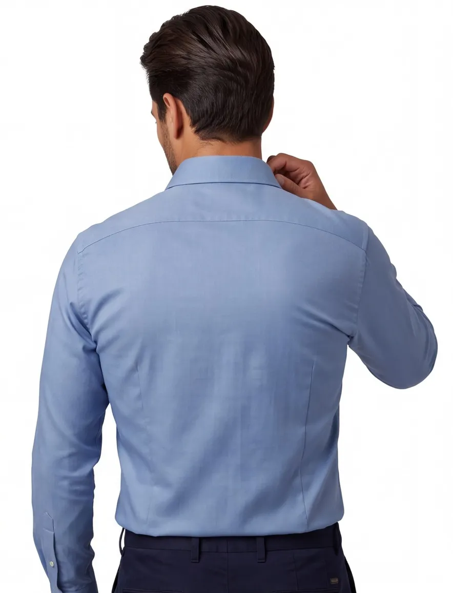 John Miller strijkvrij overhemd blauw mouwlengte 7