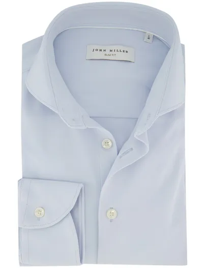 John Miller John Miller ml 7 slim fit overhemd lichtblauw