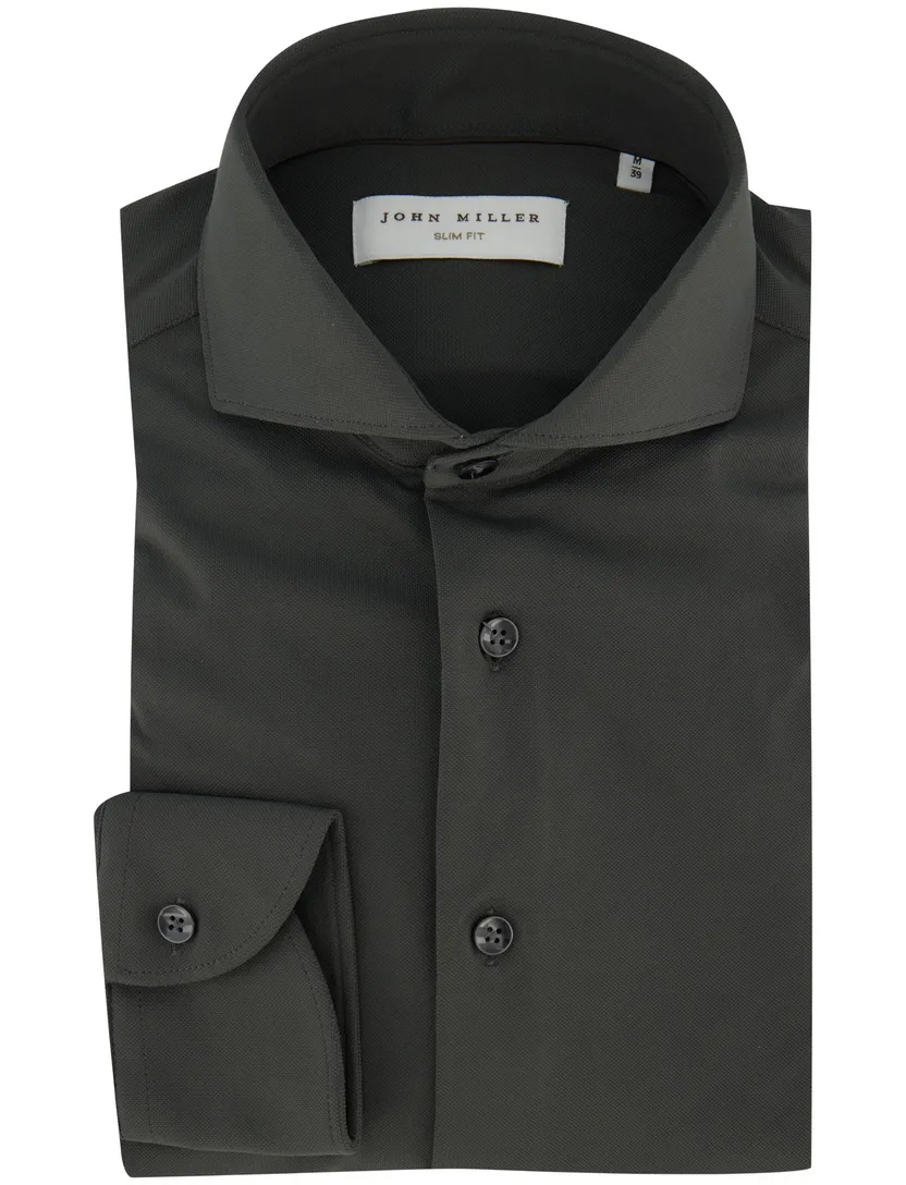 Overhemd donkergroen John Miller slim fit ml7
