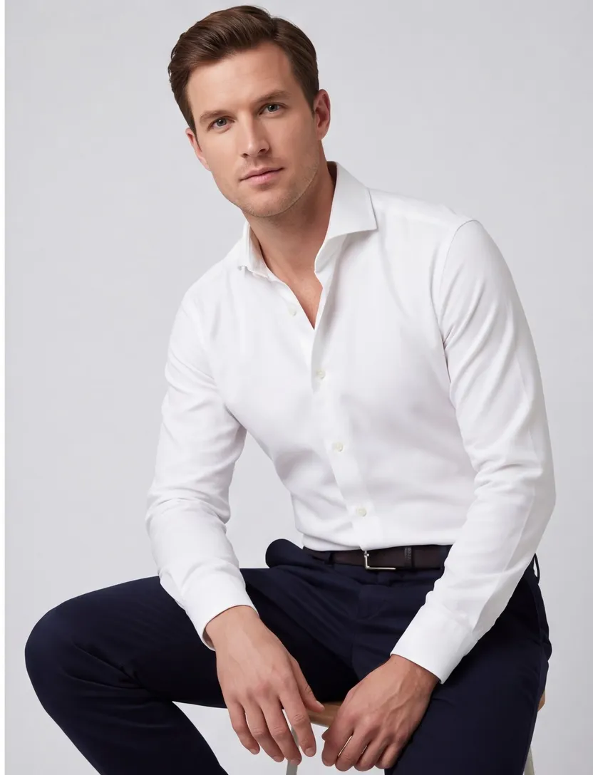 Overhemd wit slim fit John Miller ml7