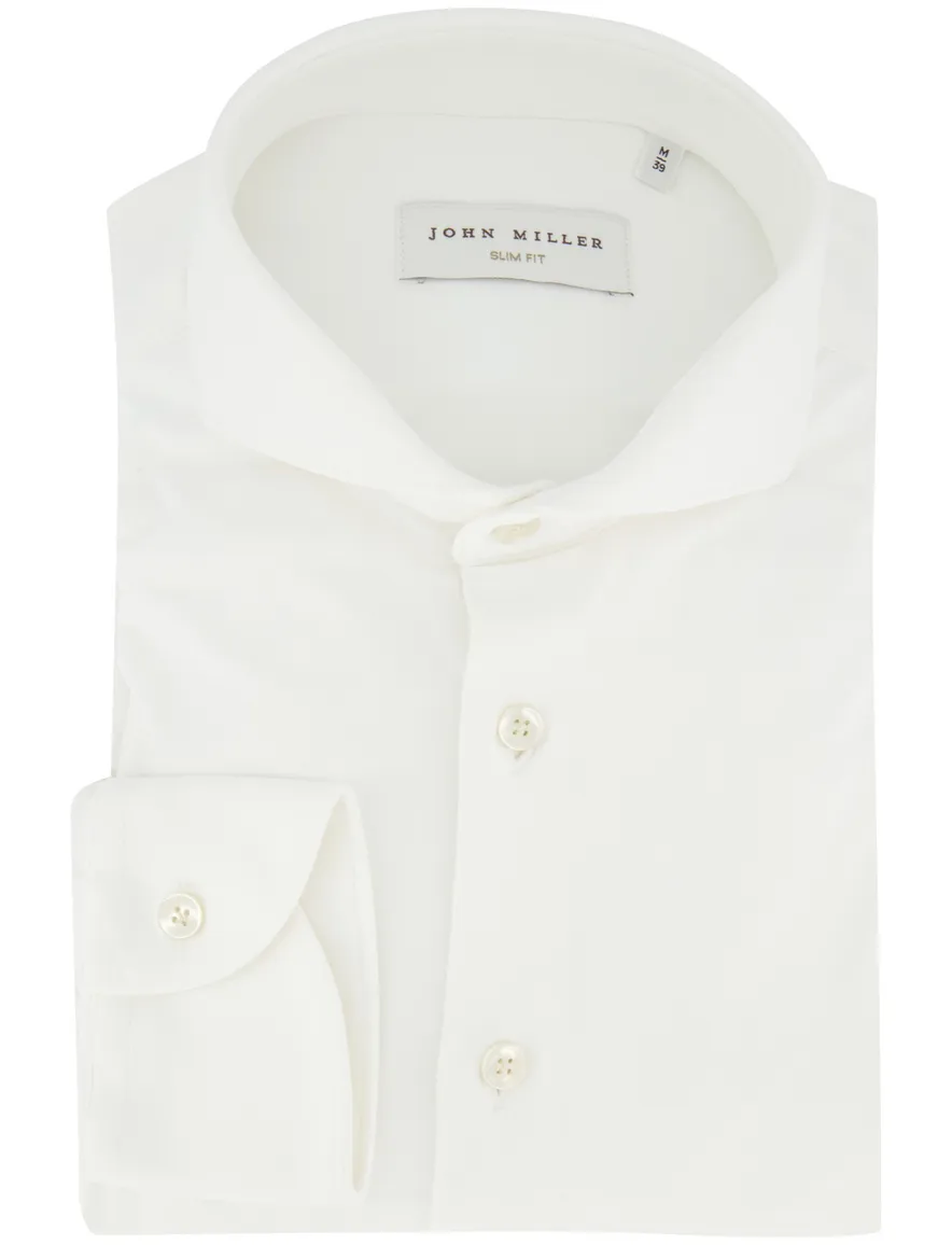 Slim fit overhemd John miller wit ml7