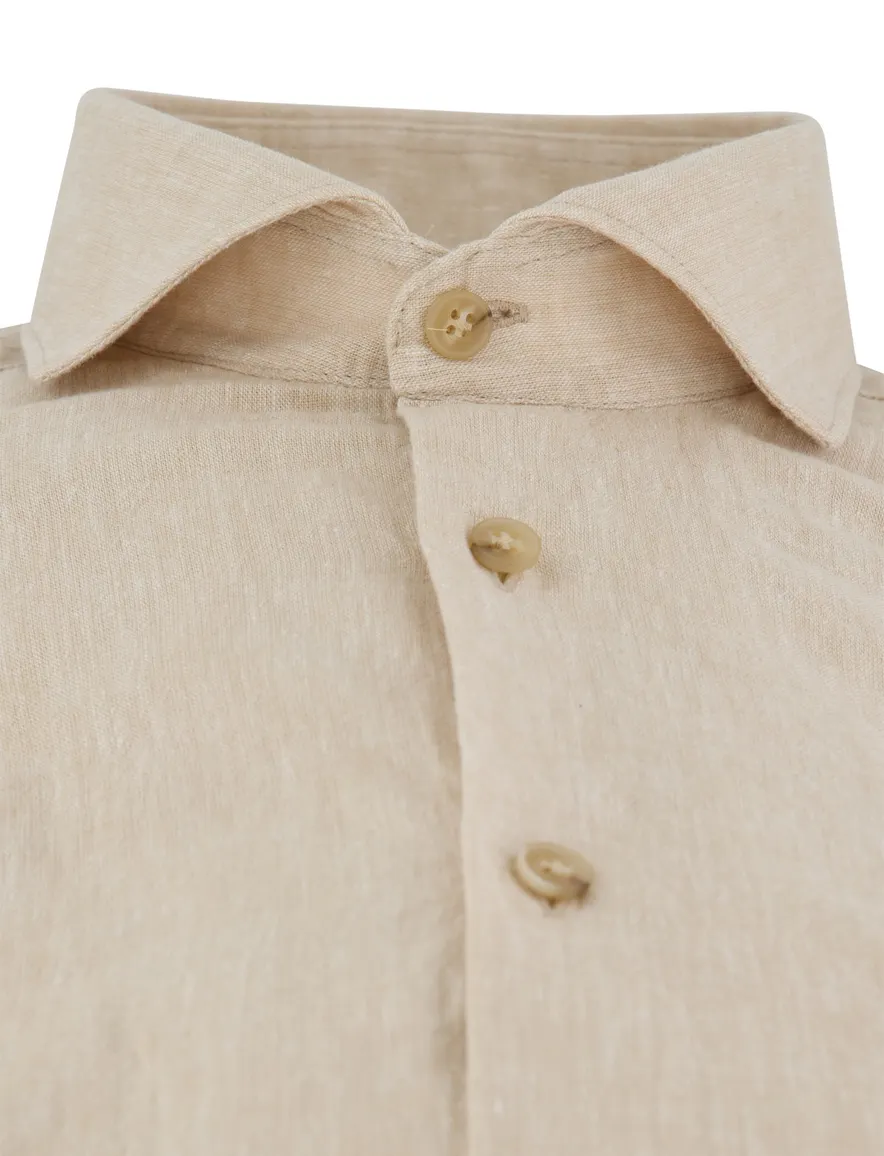 John Miller overhemd slim fit beige ml7