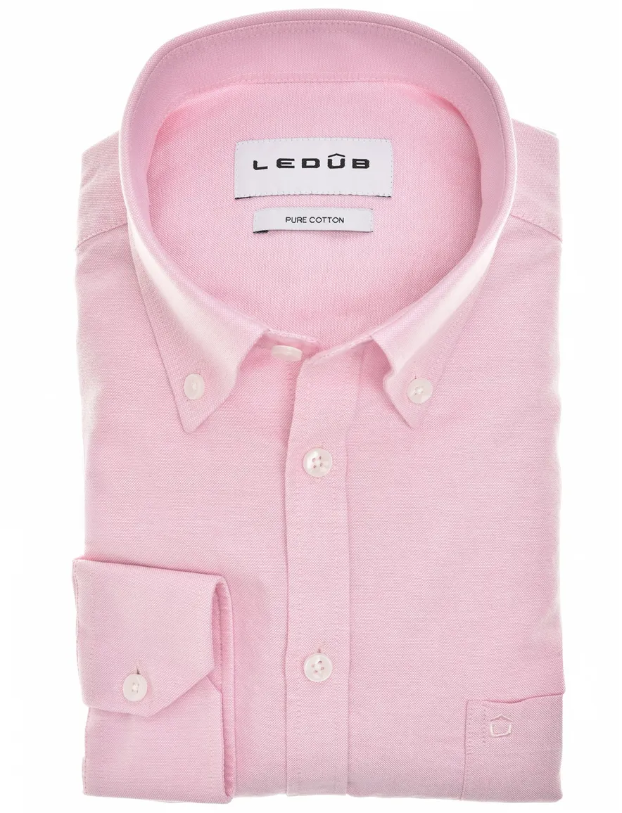 Ledub overhemd roze katoen button down Modern Fit