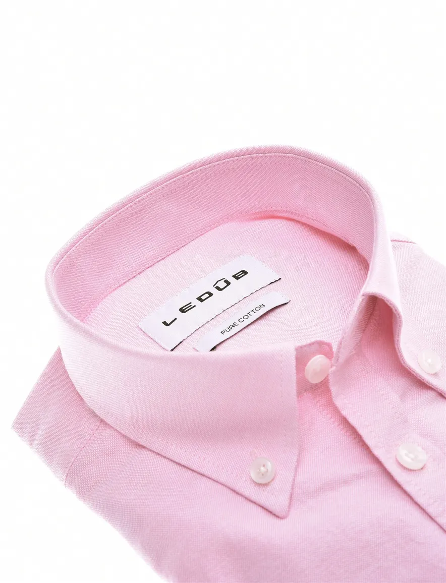 Ledub overhemd roze katoen button down Modern Fit