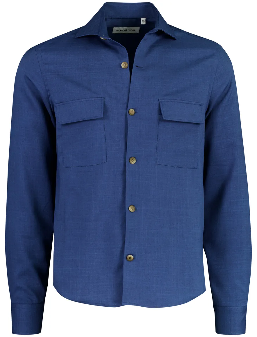 Overshirt Ledub blauw met borstzakken