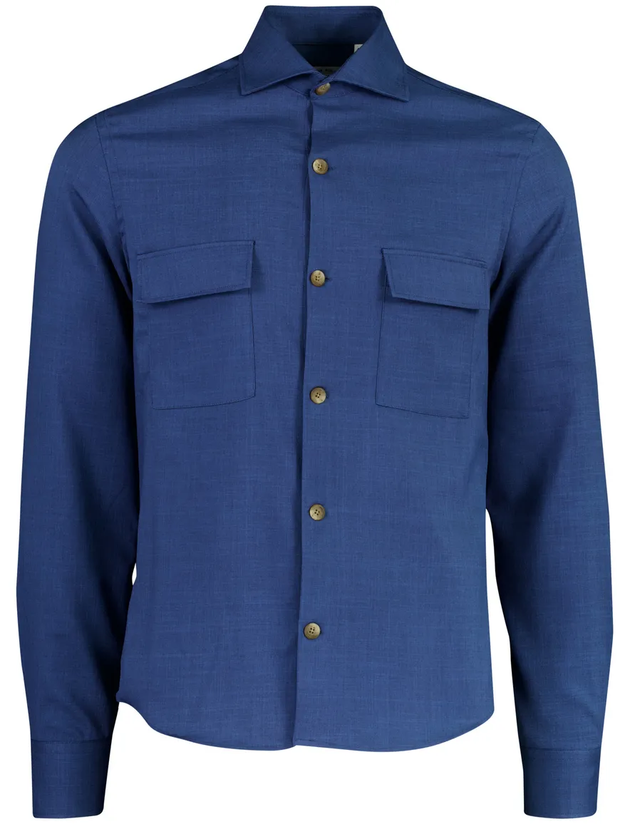 Overshirt Ledub blauw met borstzakken