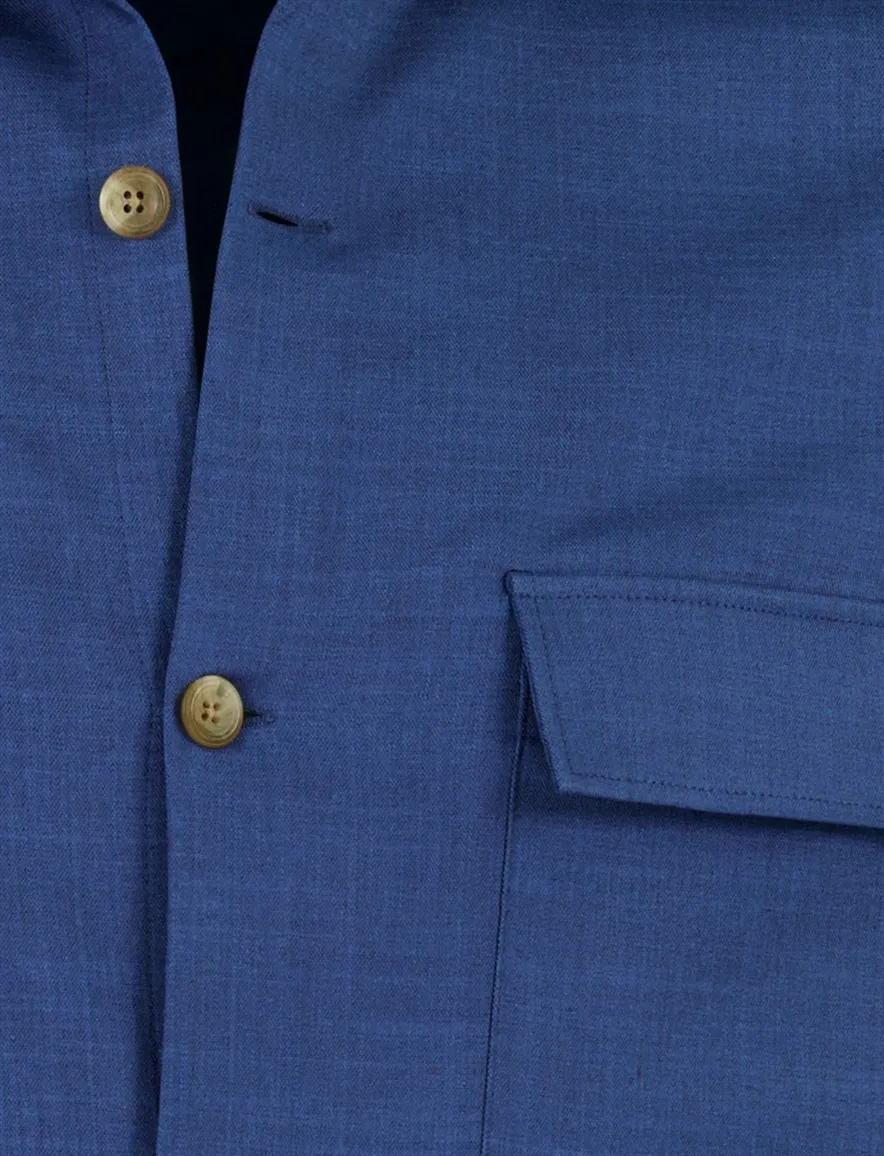Ledub overshirt blauw met borstzakken