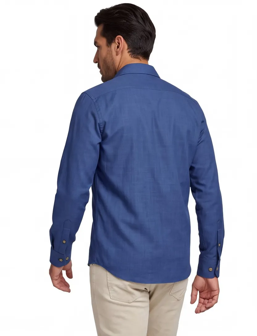 Blauw overshirt Ledub met knopen