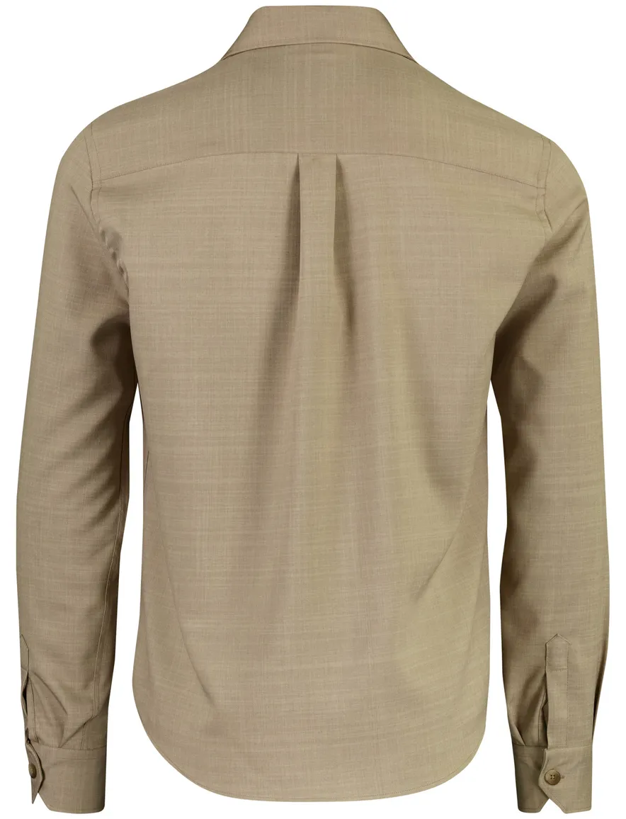 Ledub overshirt beige met borstzakken