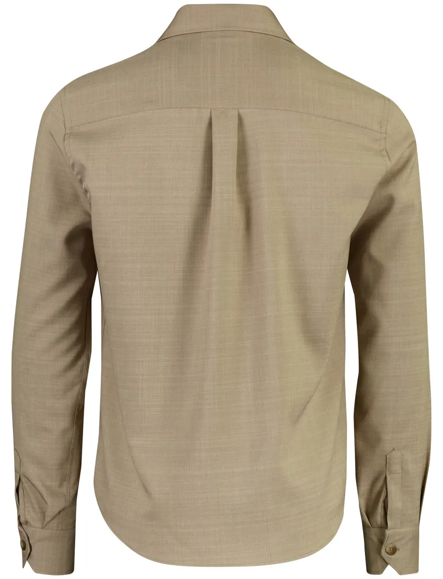 Overshirt Ledub beige met borstzakken