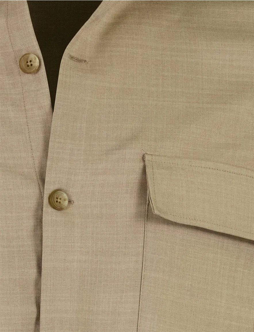 Overshirt Ledub beige met borstzakken