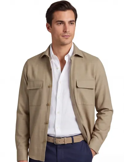Ledub Beige met borstzakken Ledub overshirt