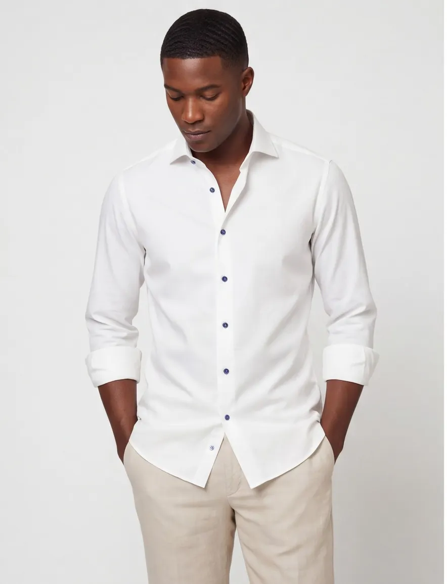 Ledub Overhemd Slim Fit donkere knoop