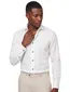 Wit Ledub Slim Fit overhemd wide spread met blauwe details