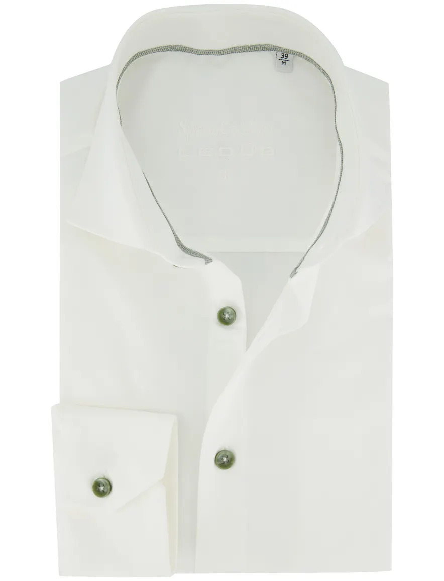 Ledub overhemd wit slim fit strijkv