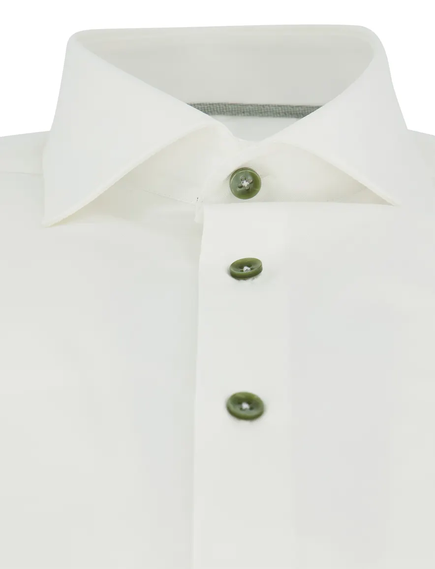 Ledub overhemd wit slim fit strijkv