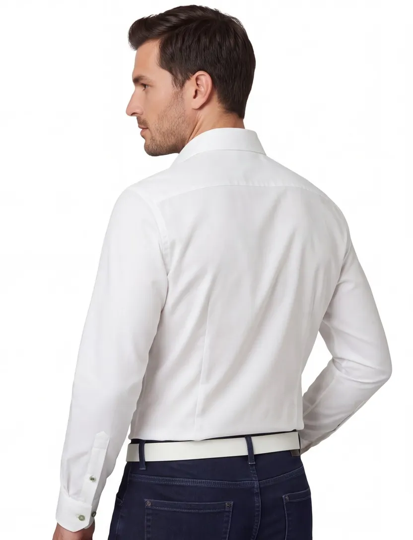 Witte overhemd Ledub Slim Fit effen