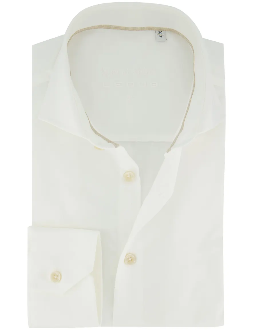 Ledub overhemd slim fit wit katoen