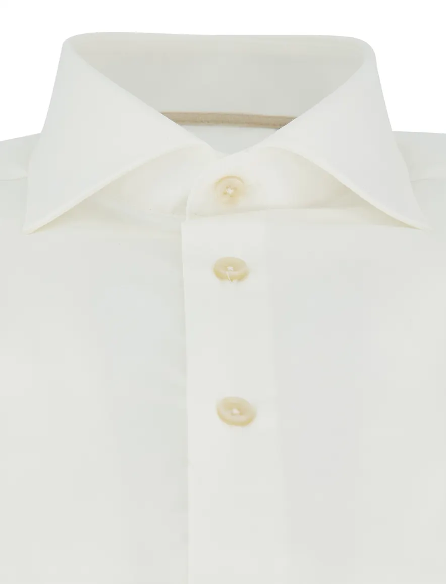 Ledub overhemd slim fit wit katoen