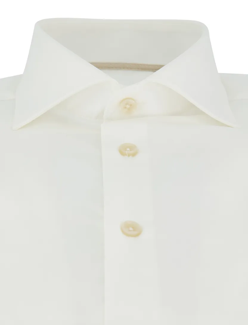 Witte overhemd Ledub Slim Fit effen strijkvrij