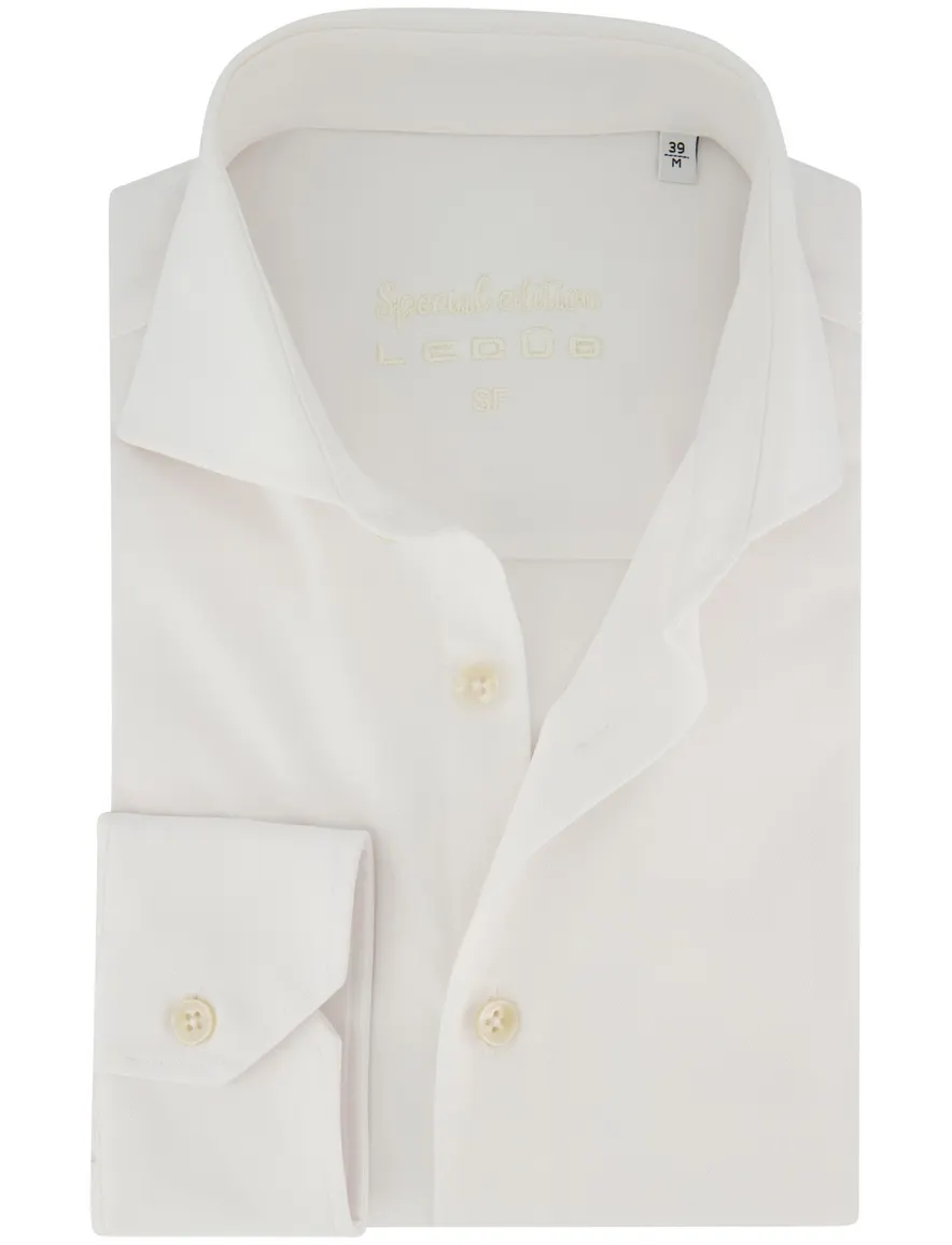 Ledub Slim Fit overhemd wit cutaway