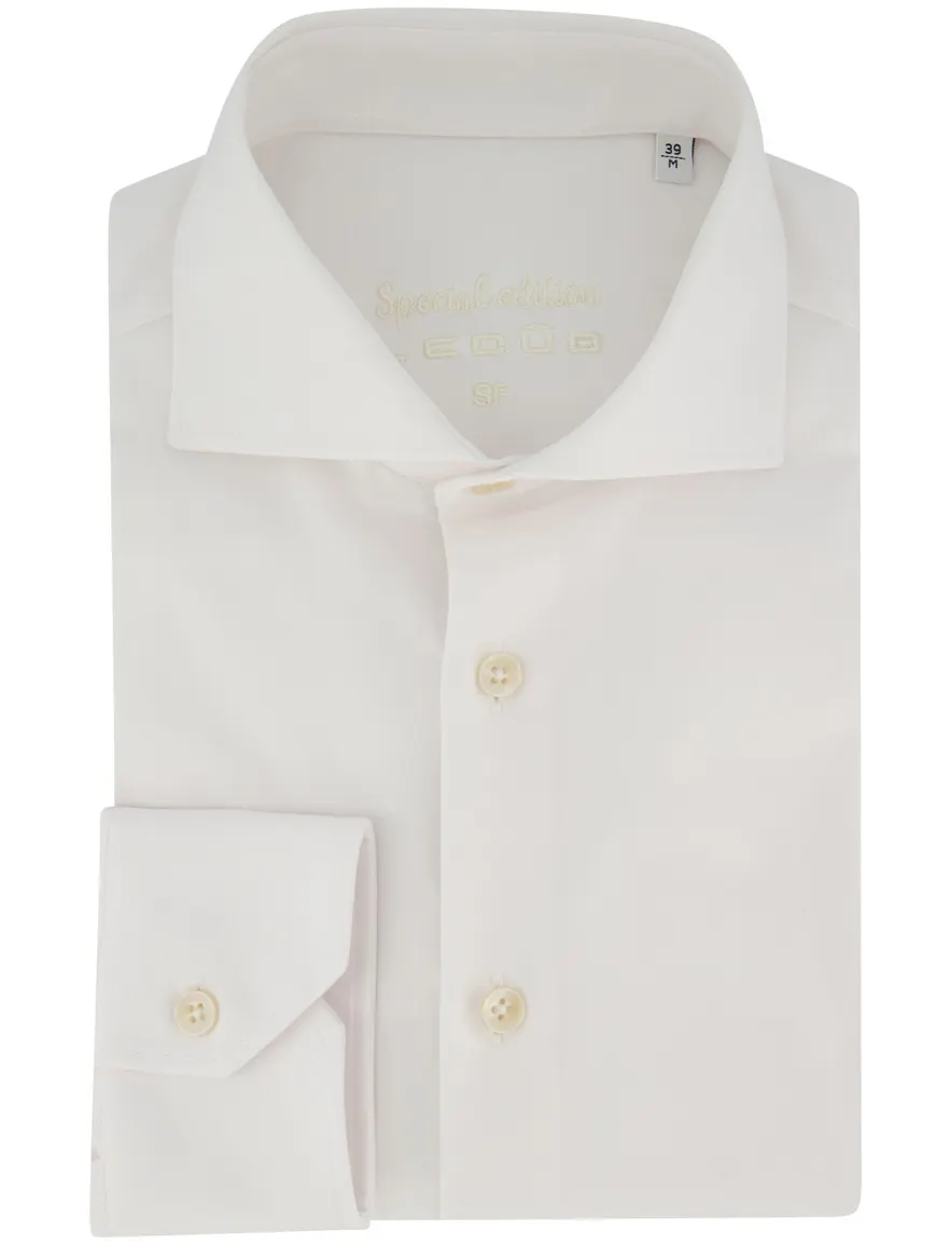 Ledub Slim Fit overhemd wit cutaway