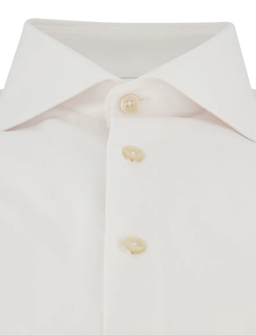 Ledub Slim Fit overhemd wit cutaway boord tijdloos