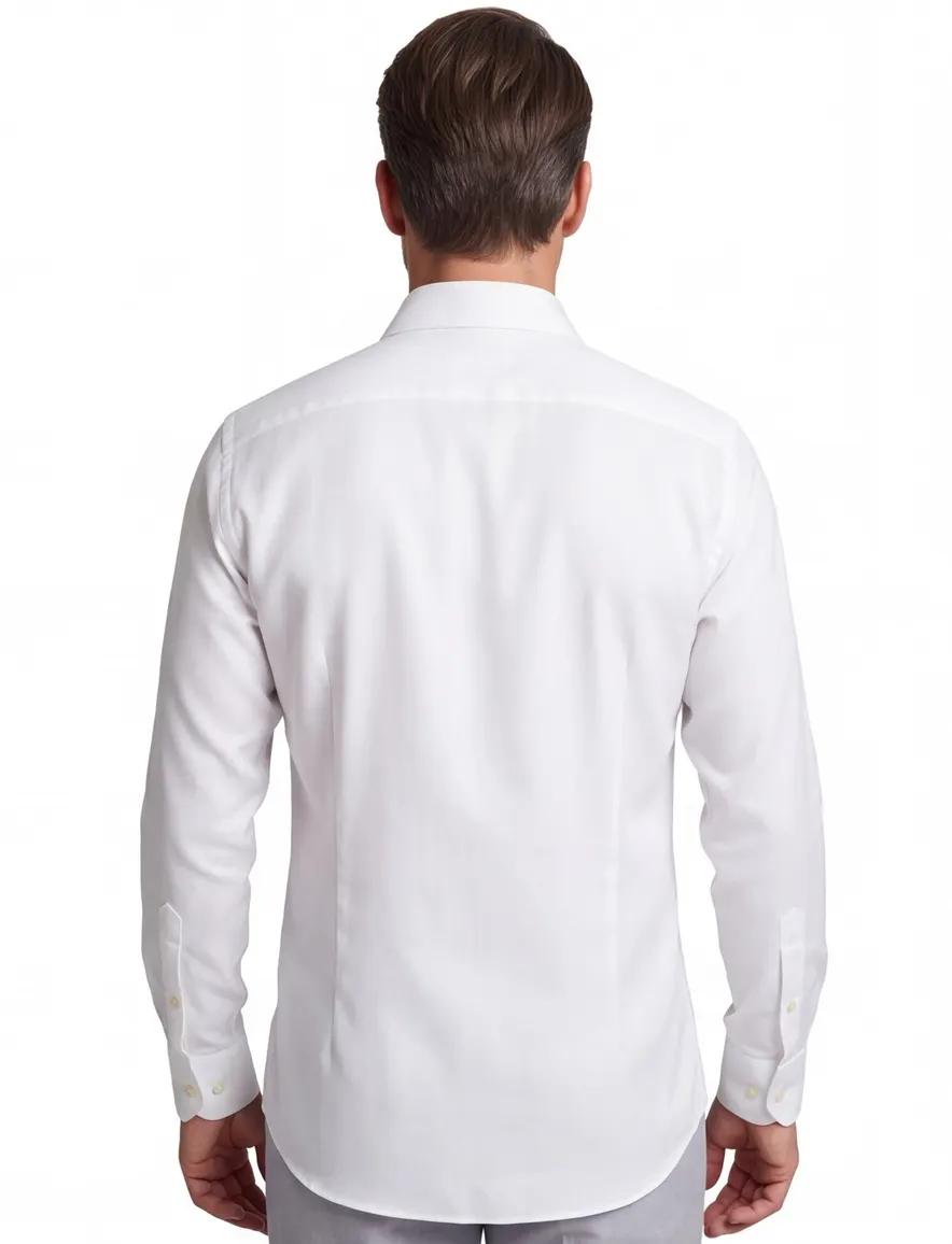 Ledub Slim Fit overhemd wit cutaway