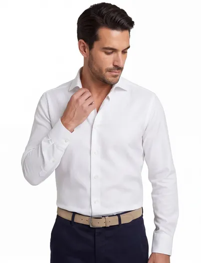 John Miller John Miller Tailored Fit overhemd wit normale fit