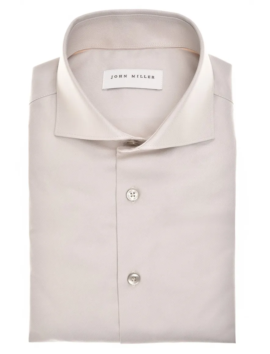 Beige overhemd John Miller Tailored Fit katoen