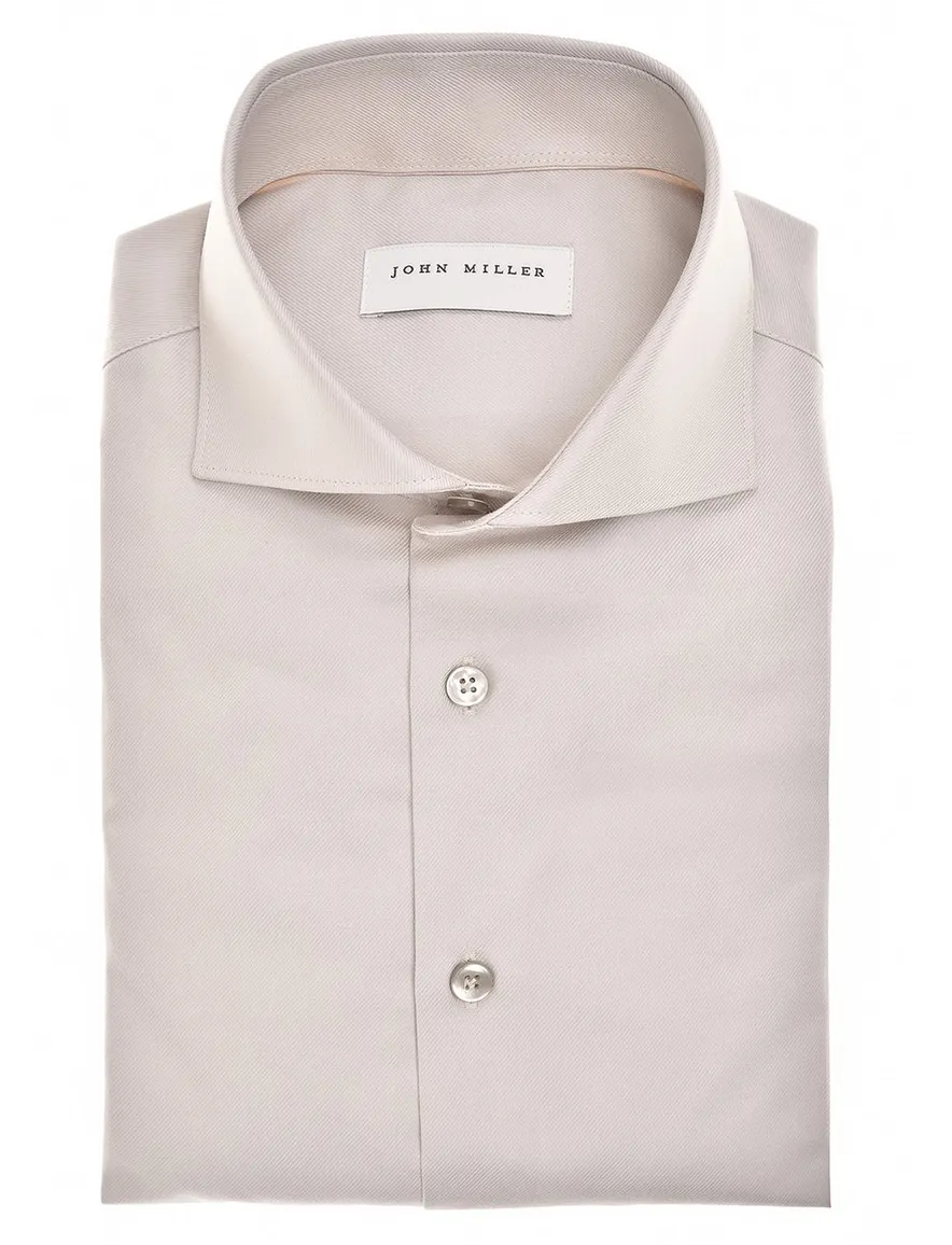 Beige overhemd John Miller Tailored Fit katoen