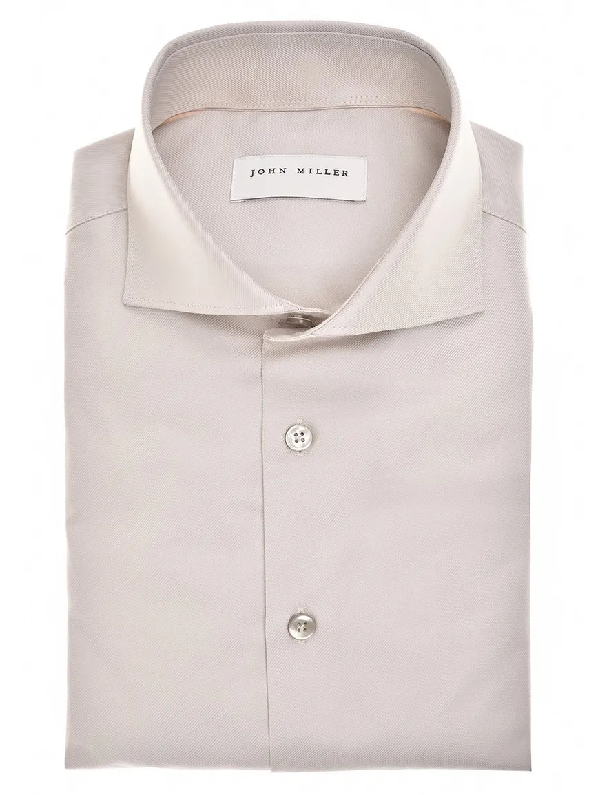 John Miller overhemd wide spread boord beige