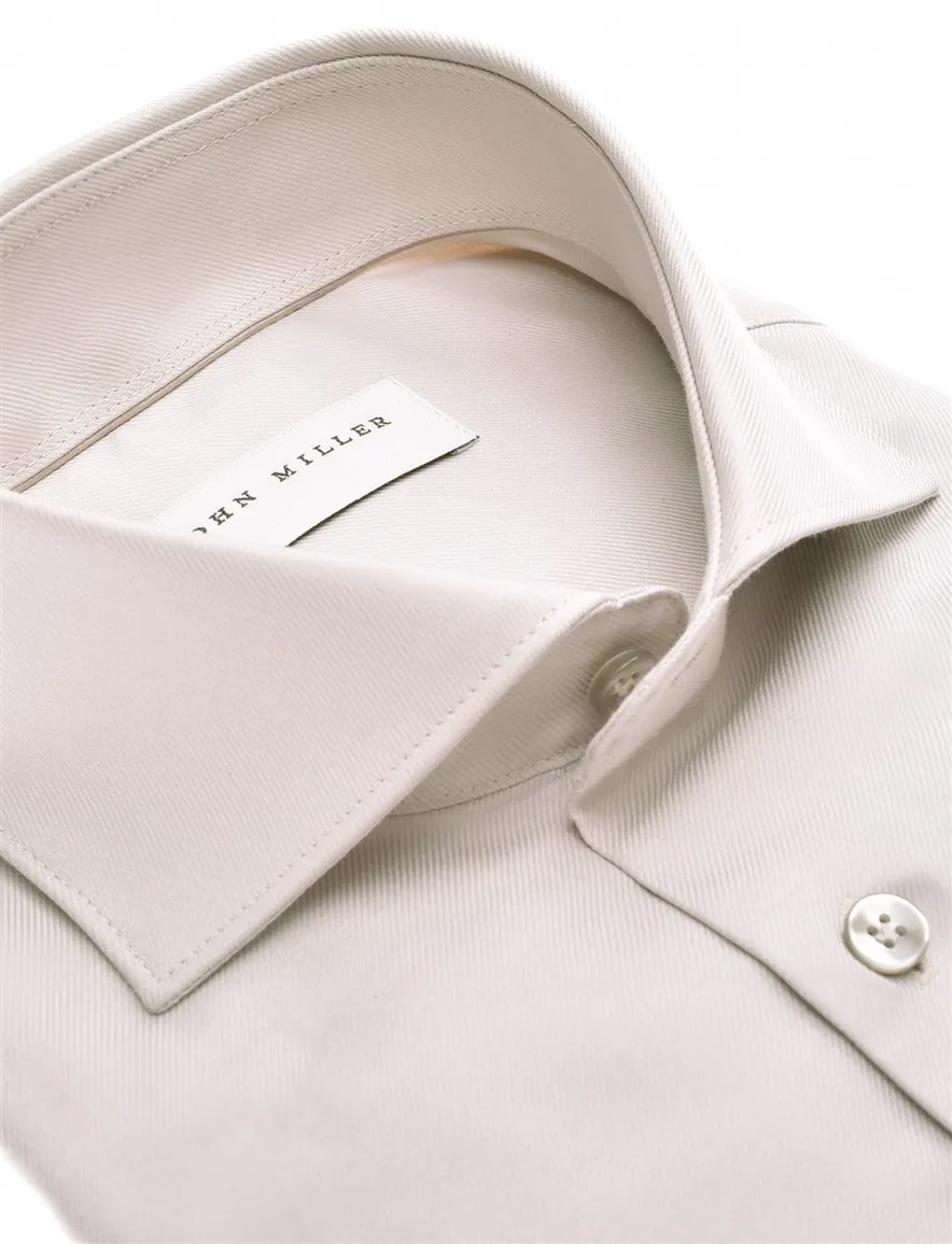 Beige overhemd John Miller Tailored Fit katoen
