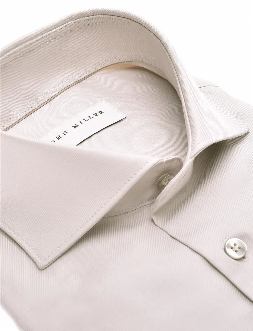 Beige overhemd John Miller Tailored Fit katoen
