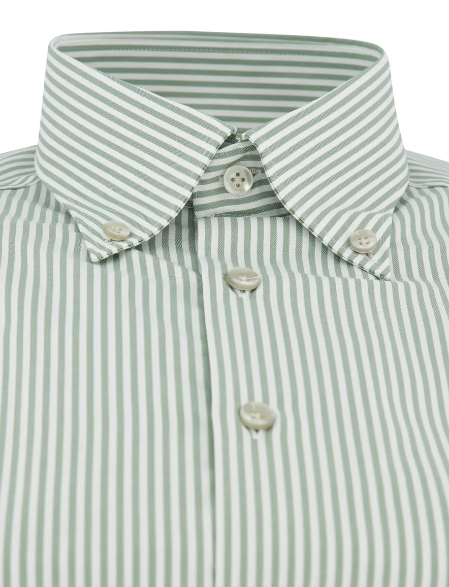 John Miller overhemd Tailored Fit groene streep