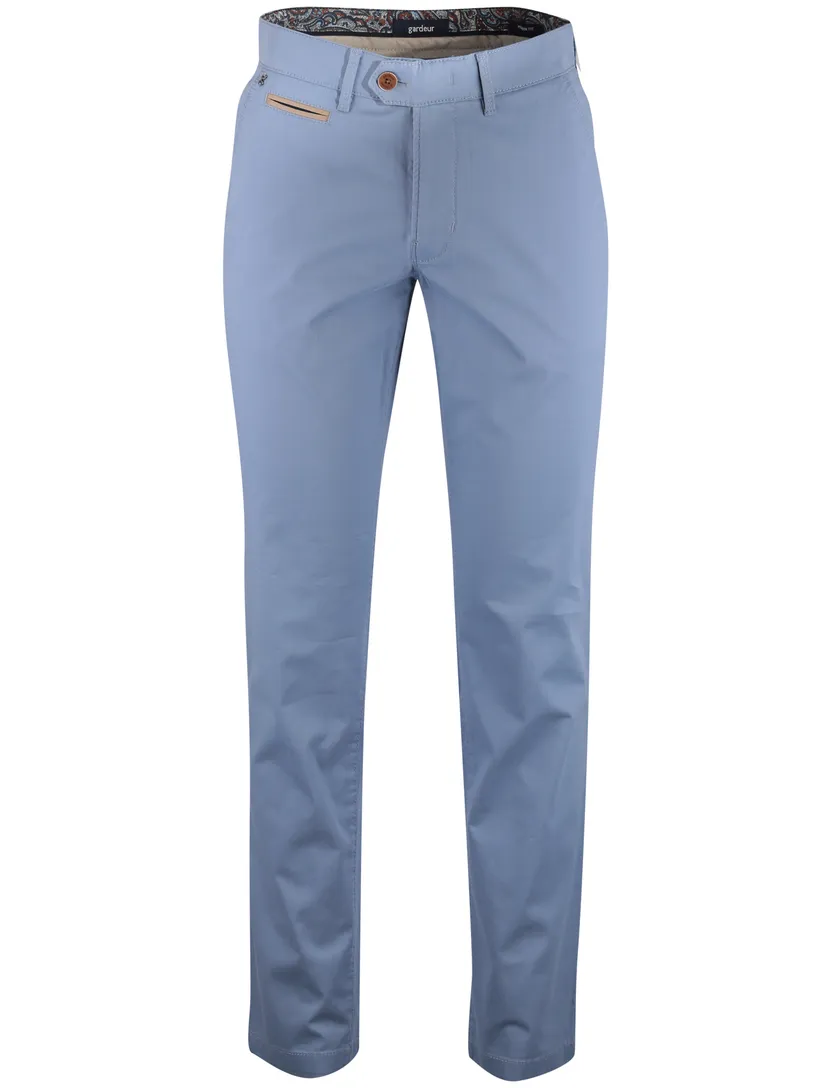Gardeur pantalon flatfront lichtblauw katoen normale fit