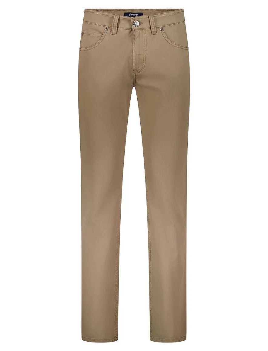 Gardeur broek 5-p bruin Modern Fit Bill effen