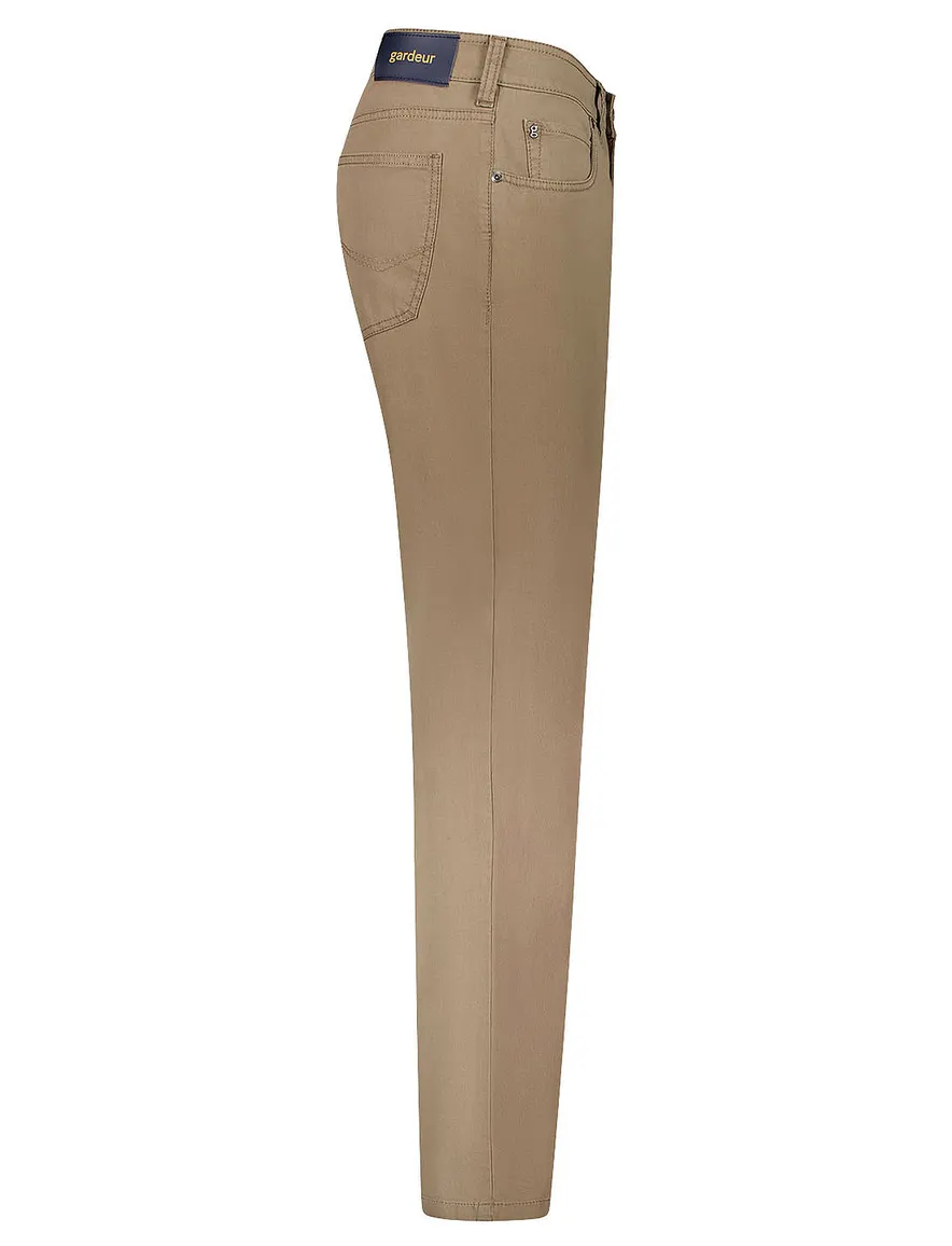 Gardeur broek 5-p bruin Modern Fit Bill effen