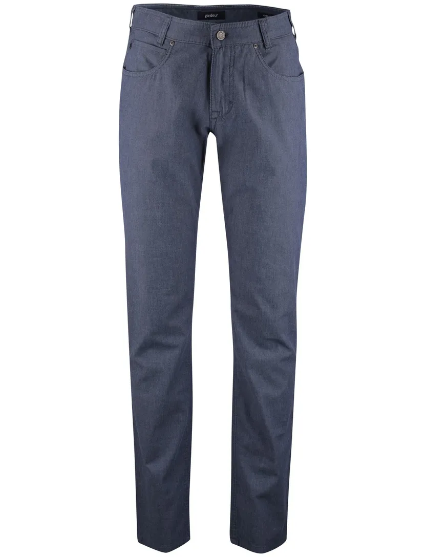 Pantalon Gardeur blauw gemeleerd normale fit