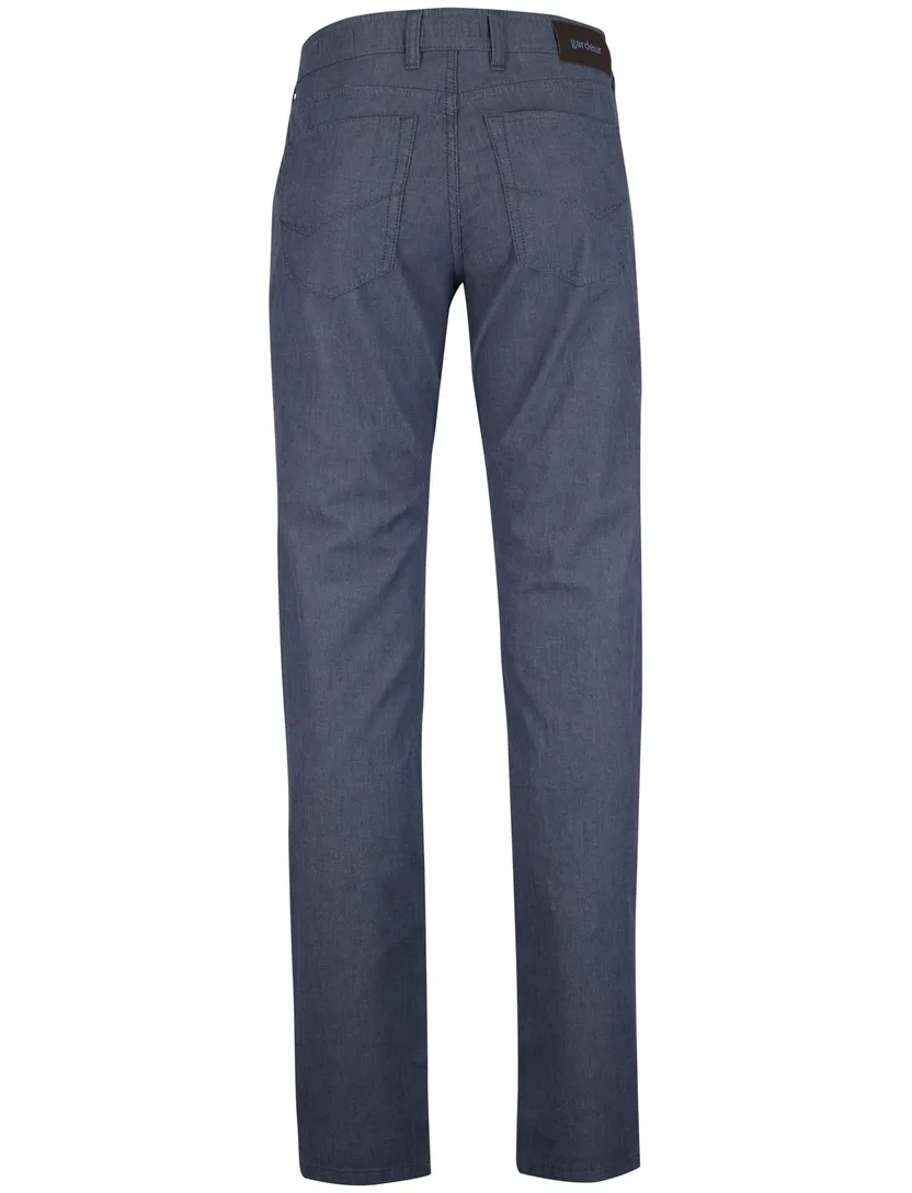 Pantalon Gardeur blauw gemeleerd normale fit