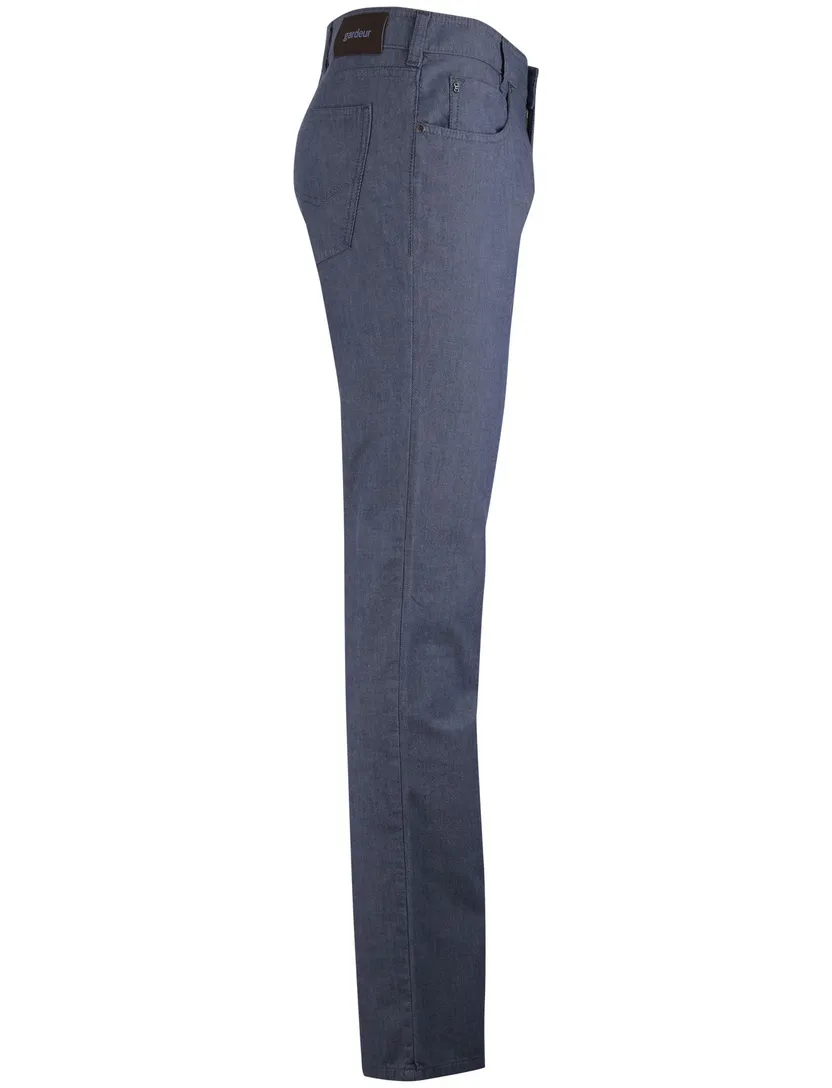 Pantalon Gardeur blauw gemeleerd normale fit