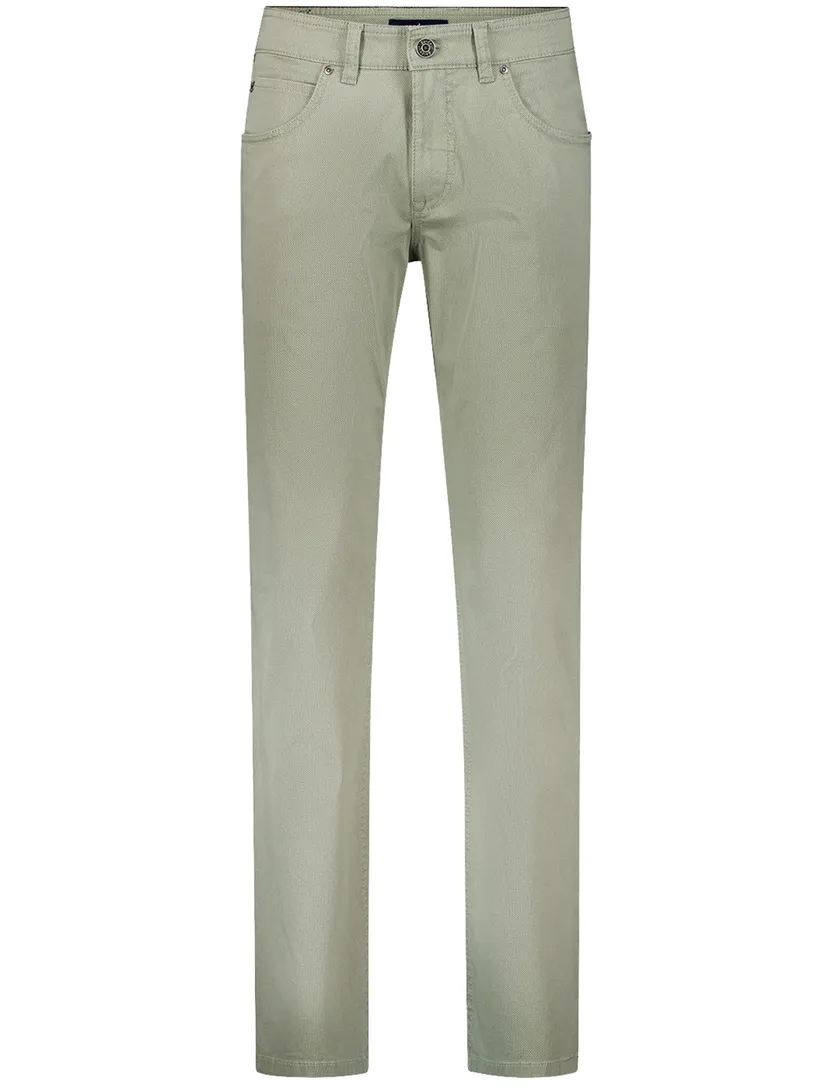 Gardeur pantalon 5-pocket groen normale fit katoen