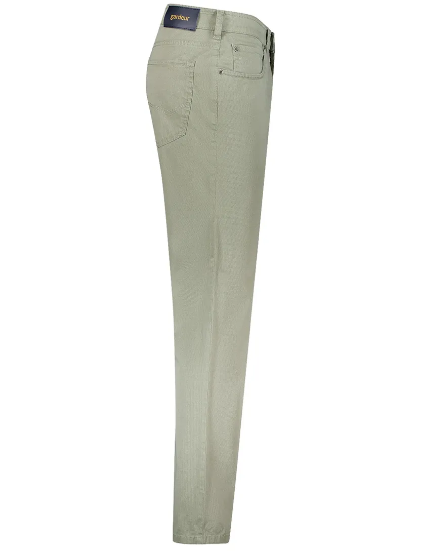 Gardeur pantalon 5-pocket groen normale fit katoen