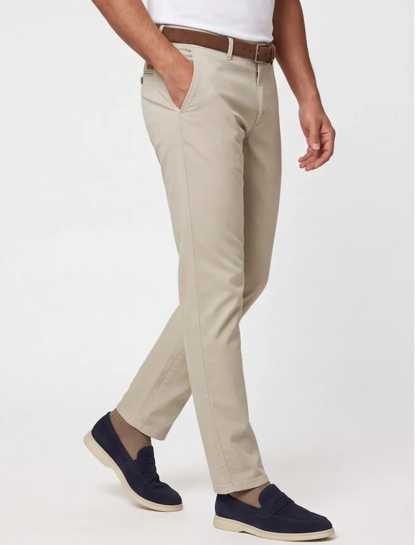 Pantalon flatfront Gardeur khaki normale fit
