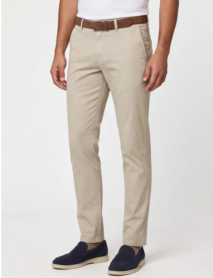 Pantalon flatfront Gardeur khaki normale fit