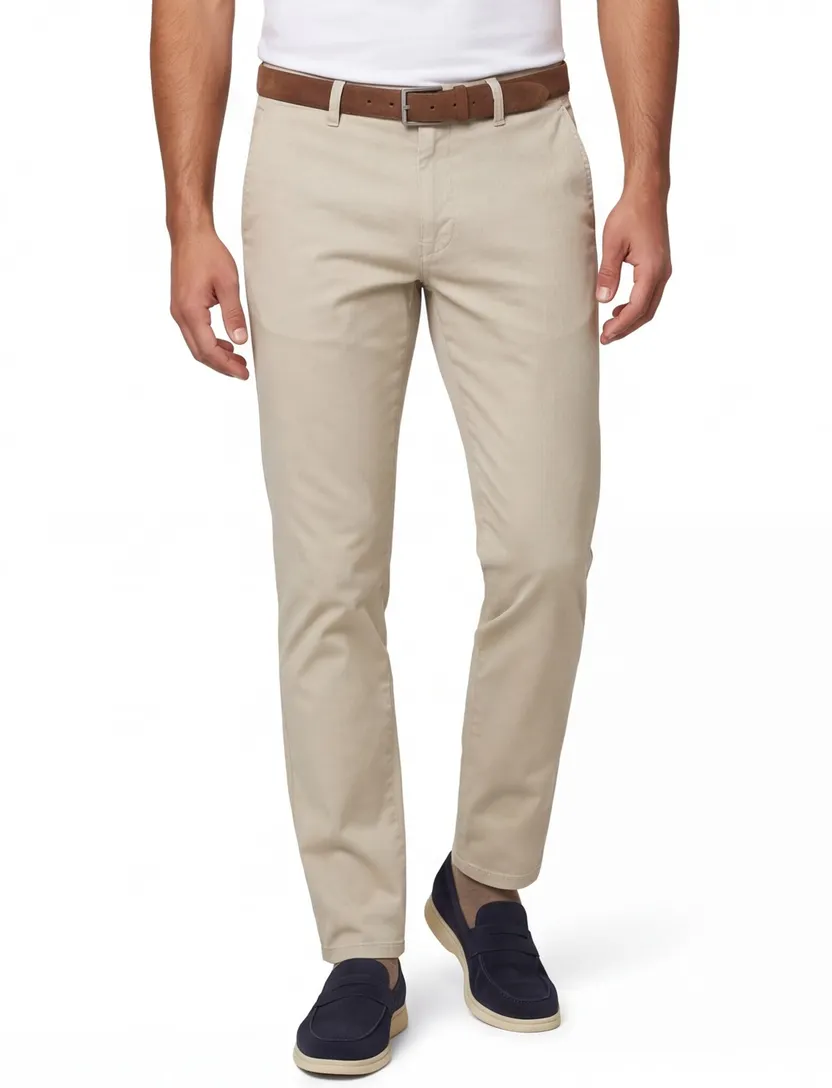 Pantalon flatfront Gardeur khaki normale fit